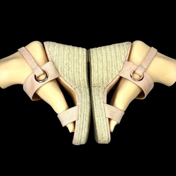 Lauren Conrad Light Pink Fabric Platform Wedge Espadrille & purse Womens Size 7M - Picture 4 of 12